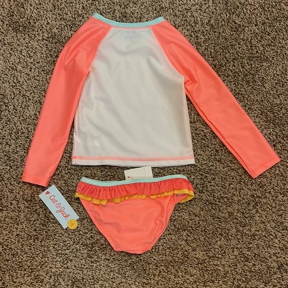 Cat & Jack Girls 2 Piece Swimsuit - Picture 3 of 4